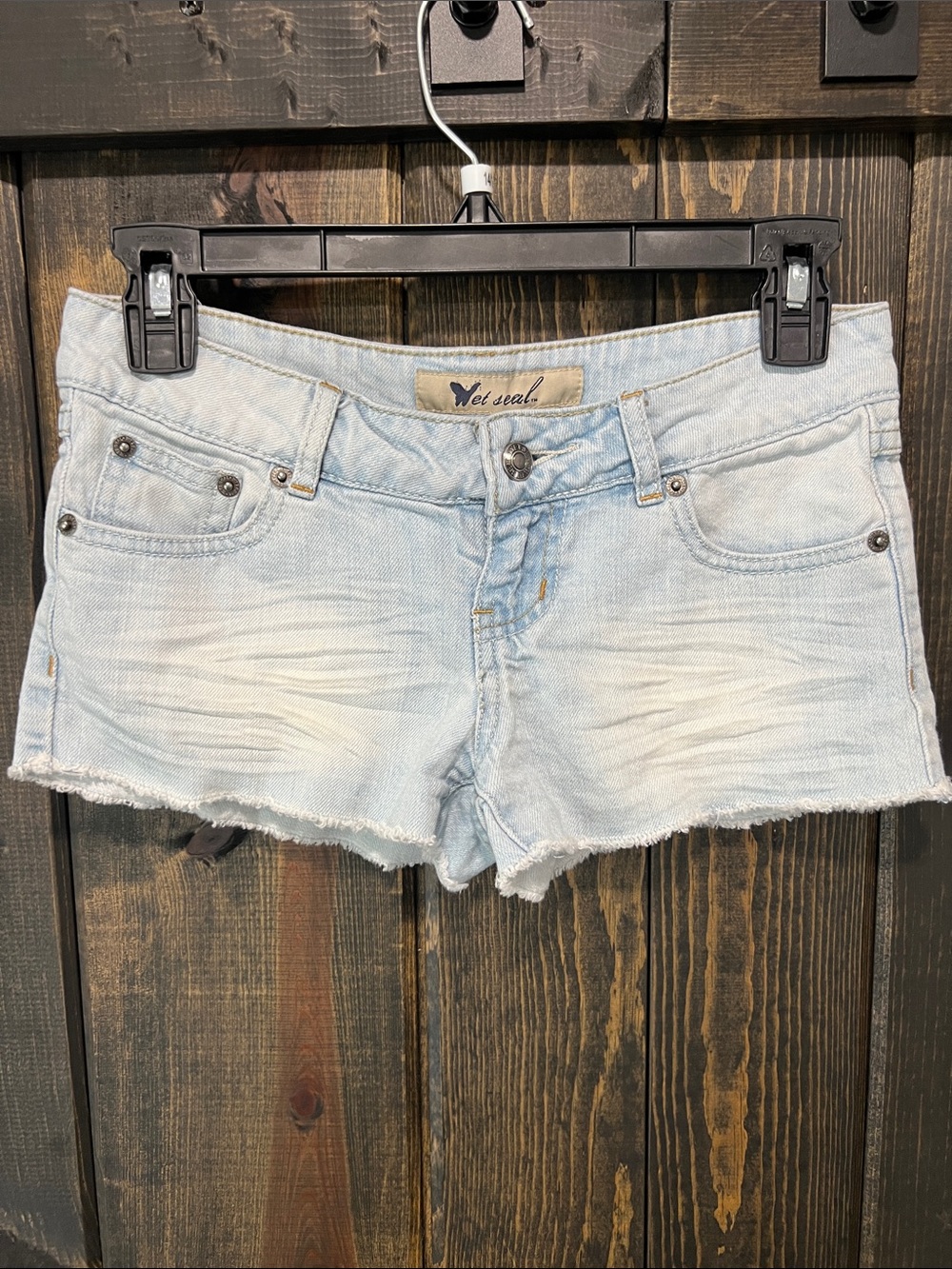Vintage Wet Seal Jean Micro Shorts 1 Y2K Low Rise Mini Booty Short Vtg